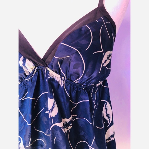 Anthro Yumi Kim navy silk dress with feather print - Picture 5 of 5